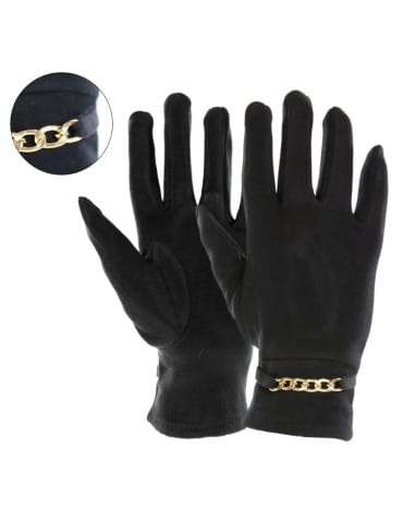 Rękawiczki damskie - Eleganckie czarne rękawiczki damskie CZARNY - produkt 3