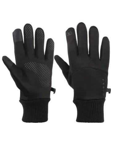 Czarne rękawiczki męskie sportowe typu Softshell dotykowe