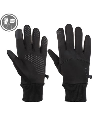 Rękawiczki - Czarne rękawiczki męskie sportowe typu Softshell dotykowe CZARNY - produkt 5