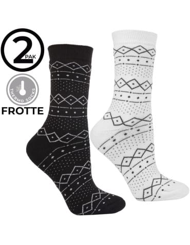 Skarpetki długie - Ciepłe skarpety damskie długie frotte 2-pak WIELOKOLOROWY - produkt 5