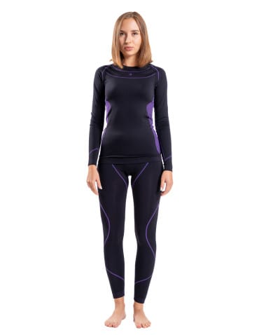 Bielizna termoaktywna - Damskie legginsy termoaktywne bezszwowe FIOLETOWY - produkt 5