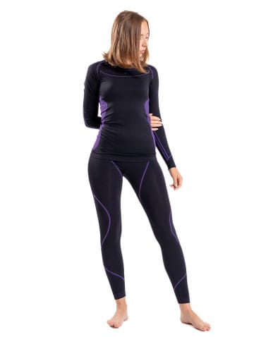Bielizna termoaktywna - Damskie legginsy termoaktywne bezszwowe FIOLETOWY - produkt 7