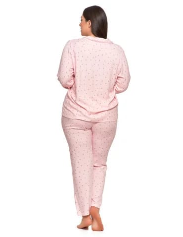 Damska piżama z długim rękawem i spodniami wiskoza Plus Size - produkt 2