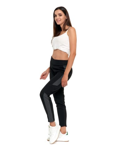 Legginsy damskie - Legginsy damskie ocieplane z wysokim stanem CZARNY - produkt 7