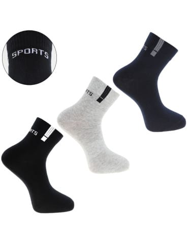 Skarpetki za kostkę - Skarpety męskie krótkie SPORTS ze ściągaczem 3-pak WIELOKOLOROWY - produkt 2