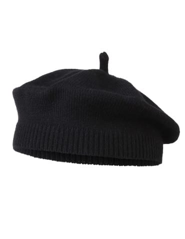 Czapki i opaski - Beret damski klasyczny dzianinowy CZARNY - produkt 2