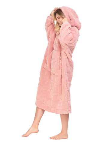 Kocobluzy - Ciepła kocobluza damska w serduszka RÓŻOWY - produkt 2