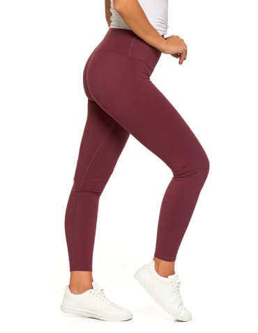 Legginsy damskie - Legginsy damskie sportowe funkcyjne z wysokim stanem BORDOWY - produkt 8