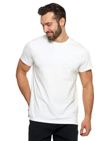 Koszulki i Tank Topy - Koszulka męska T-shirt bawełniana Premium okrągły dekolt BIAŁY - produkt 1