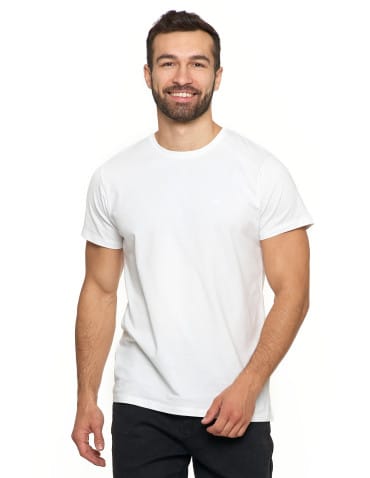 Koszulki i Tank Topy - Koszulka męska T-shirt bawełniana Premium okrągły dekolt BIAŁY - produkt 3