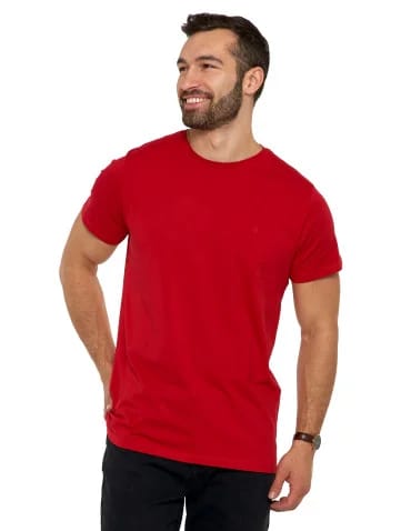 Koszulki i Tank Topy - Koszulka męska T-shirt bawełniana Premium okrągły dekolt BORDOWY - produkt 1