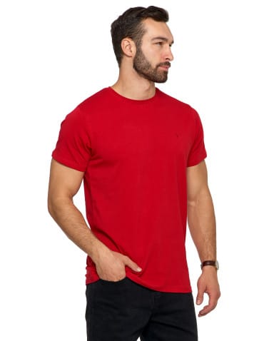 Koszulki i Tank Topy - Koszulka męska T-shirt bawełniana Premium okrągły dekolt BORDOWY - produkt 3