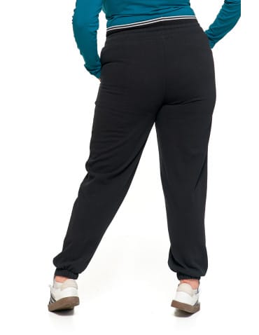 Spodnie damskie - Damskie spodnie dresowe ocieplane joggery z wysokim stanem CZARNY - produkt 6