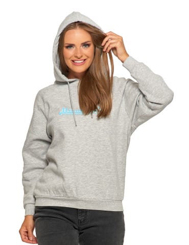 Bluzy damskie - Ocieplana bluza dresowa damska z napisem SZARY - produkt 6