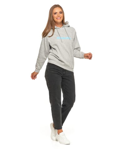 Bluzy damskie - Ocieplana bluza dresowa damska z napisem SZARY - produkt 8