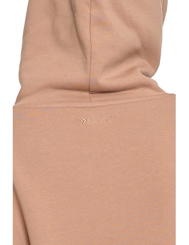 Bluzy damskie - Bluza damska dresowa ocieplana z kapturem BEŻOWY - produkt 5