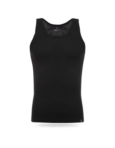 Podkoszulki - Podkoszulka męska bawełniana typu tank top na ramiączkach CZARNY - produkt 2