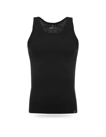 Podkoszulka męska bawełniana typu tank top na ramiączkach - CZARNY - produkt 2