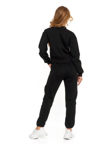 Bluzy damskie - Damska bluza bomberka ocieplana z napami CZARNY - produkt 2