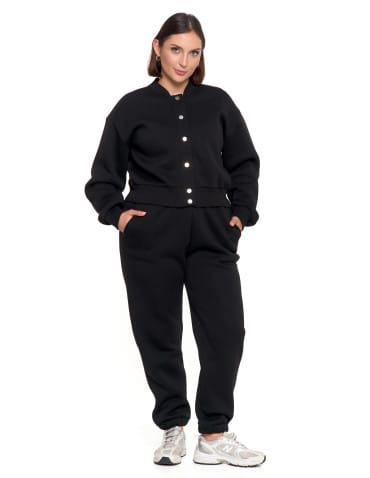 Bluzy damskie - Damska bluza bomberka ocieplana z napami CZARNY - produkt 8