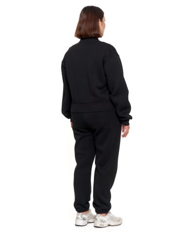 Bluzy damskie - Damska bluza bomberka ocieplana z napami CZARNY - produkt 12