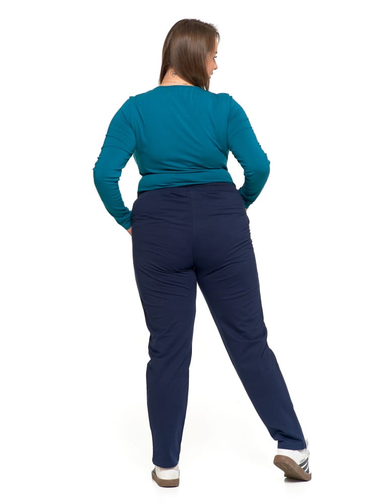 Spodnie damskie - Spodnie damskie dresowe z haftem Plus Size GRANATOWY - produkt moraj.pl 6