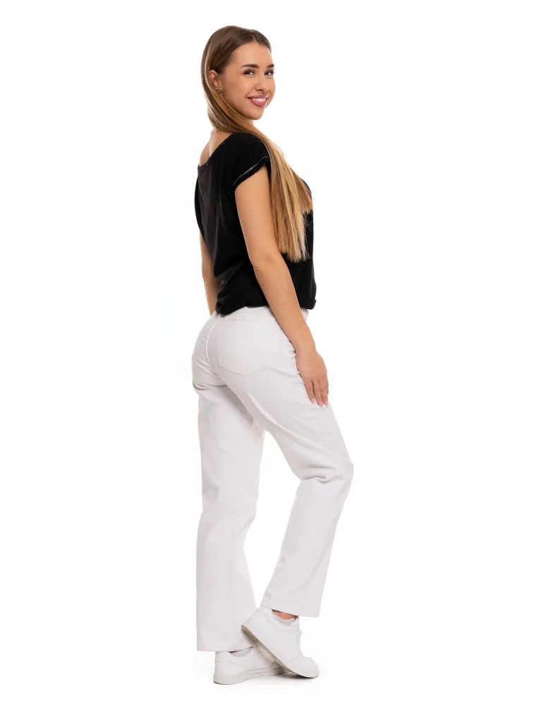 Bluzki i koszule - Koszulka damska oversize t-shirt z metalicznym nadrukiem CZARNY  - produkt moraj.pl 13