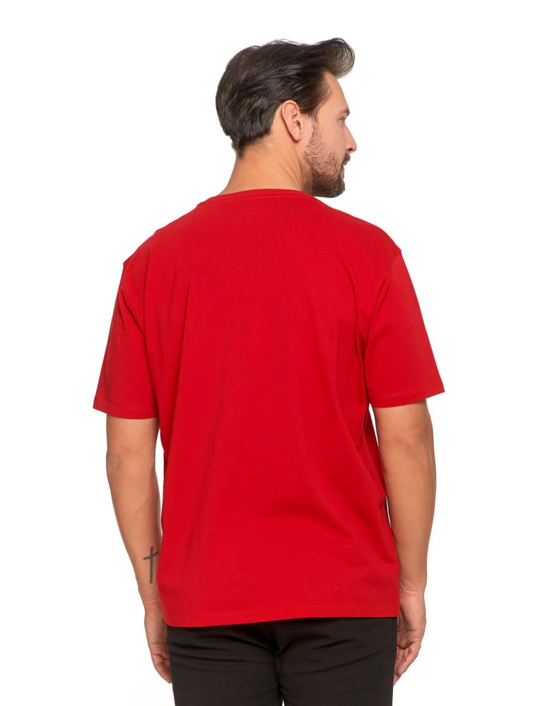 Koszulki i Tank Topy - Bawełniany T-shirt męski oversize BORDOWY  - produkt moraj.pl 4