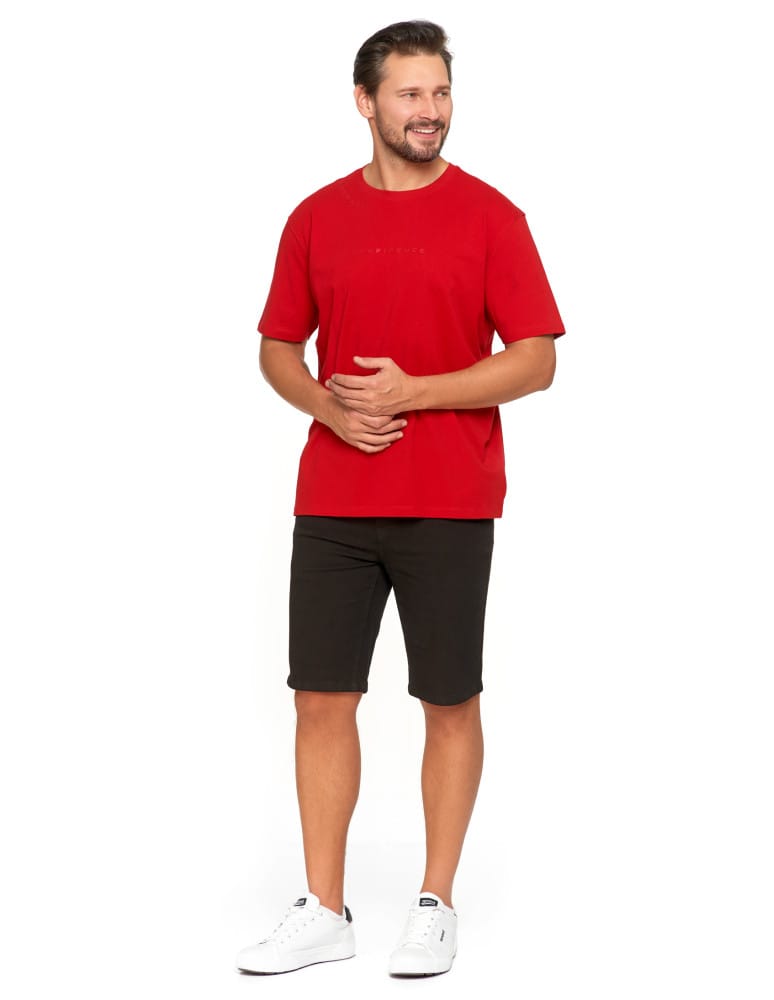 Koszulki i Tank Topy - Bawełniany T-shirt męski oversize BORDOWY  - produkt moraj.pl 8