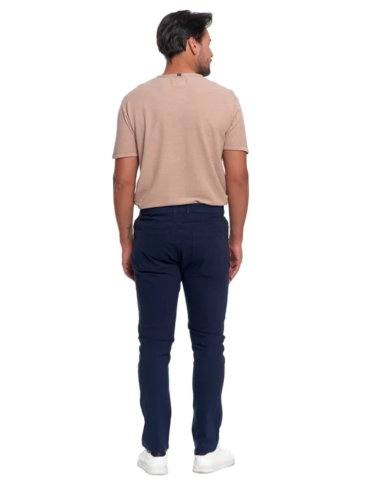 Spodnie męskie - Męskie spodnie chino GRANATOWY - produkt moraj.pl 4