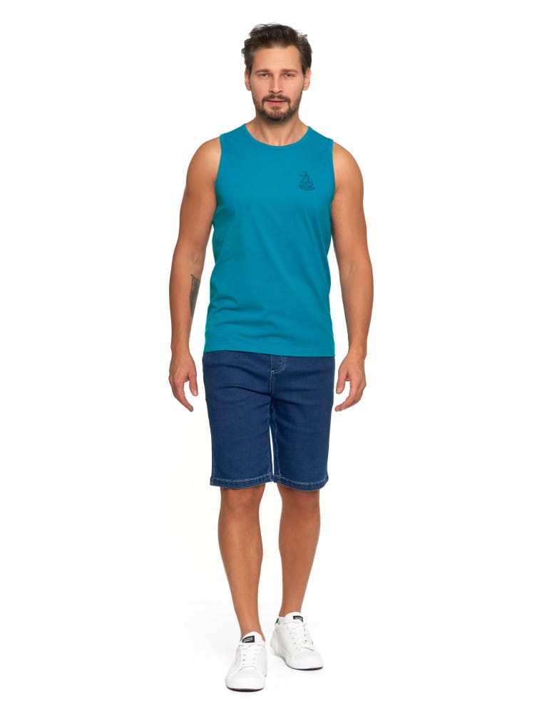 Koszulki i Tank Topy - Męska koszulka Tank Top z marinistycznym motywem TURKUSOWY  - produkt moraj.pl 2