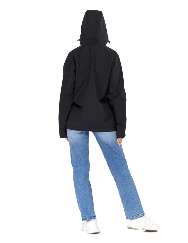 Kurtki i kamizelki - Wiatrówka z kapturem wodoodporna unisex CZARNY  - produkt moraj.pl 19