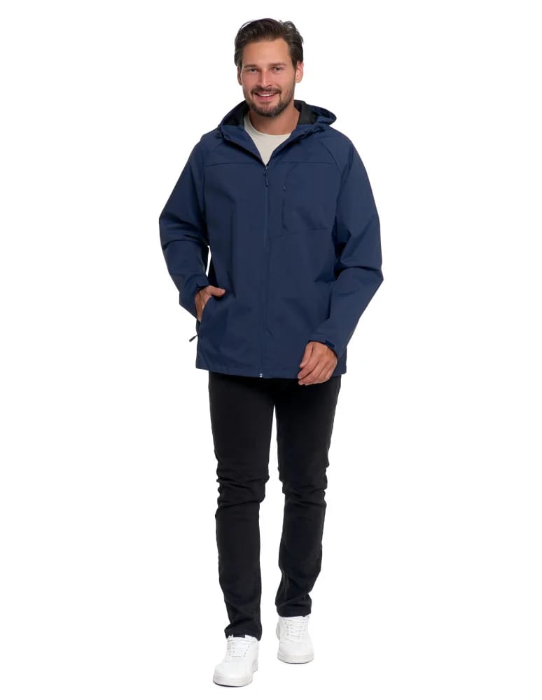 Kurtki i kamizelki - Wiatrówka z kapturem wodoodporna unisex GRANATOWY  - produkt moraj.pl 7