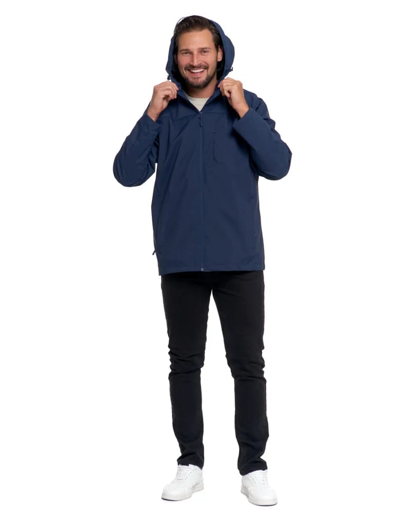 Kurtki i kamizelki - Wiatrówka z kapturem wodoodporna unisex GRANATOWY  - produkt moraj.pl 10