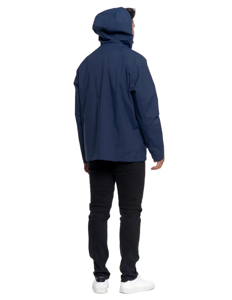 Kurtki i kamizelki - Wiatrówka z kapturem wodoodporna unisex GRANATOWY  - produkt moraj.pl 12