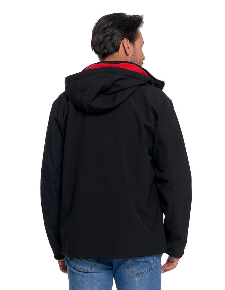 Kurtki i kamizelki - Kurtka męska softshell wodoodporna z odpinanym kapturem CZARNY - produkt moraj.pl 2