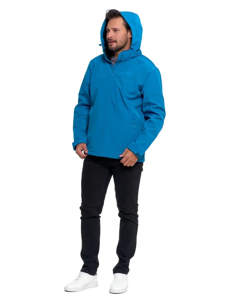 Kurtki i kamizelki - Kurtka męska softshell wodoodporna z odpinanym kapturem NIEBIESKI  - produkt moraj.pl 7