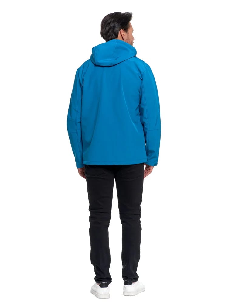 Kurtki i kamizelki - Kurtka męska softshell wodoodporna z odpinanym kapturem NIEBIESKI  - produkt moraj.pl 9