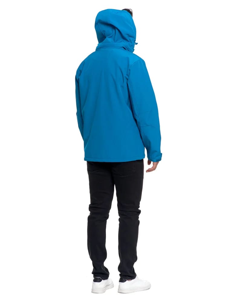 Kurtki i kamizelki - Kurtka męska softshell wodoodporna z odpinanym kapturem NIEBIESKI  - produkt moraj.pl 10