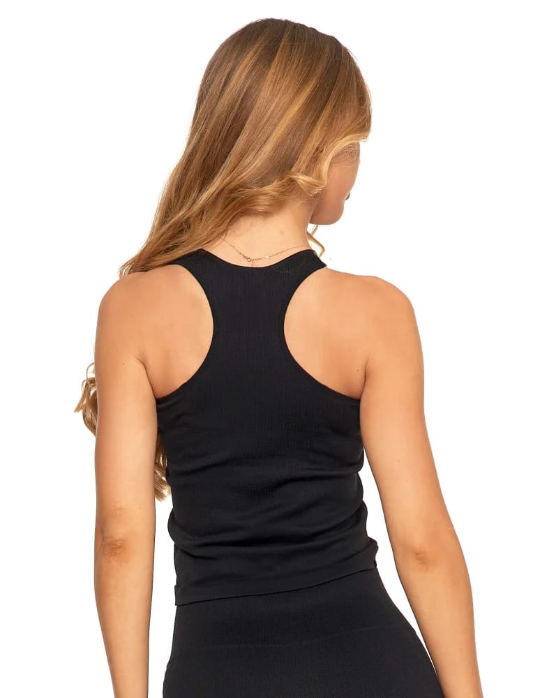 Koszulki i T-shirty - Top sportowy damski w prążek CZARNY - produkt moraj.pl 2
