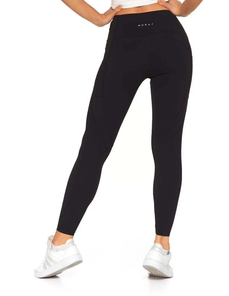 Legginsy damskie - Legginsy damskie z wysokim stanem funkcyjne CZARNY  - produkt moraj.pl 7