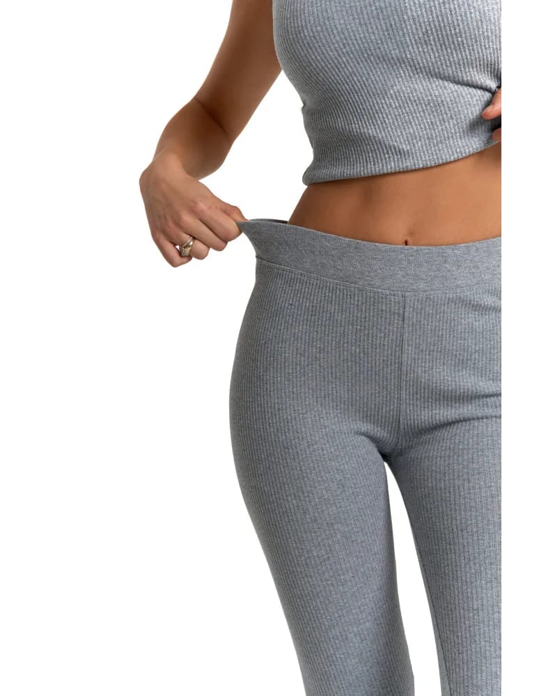 Legginsy damskie - Legginsy damskie bawełniane z szeroką gumą w pasie SZARY - produkt moraj.pl 10
