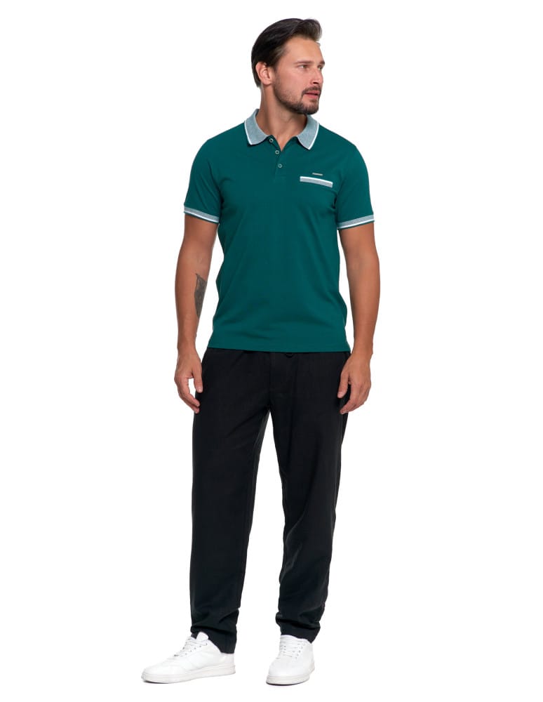 Polo - Koszulka męska polo bawełniana ZIELONY  - produkt moraj.pl 2