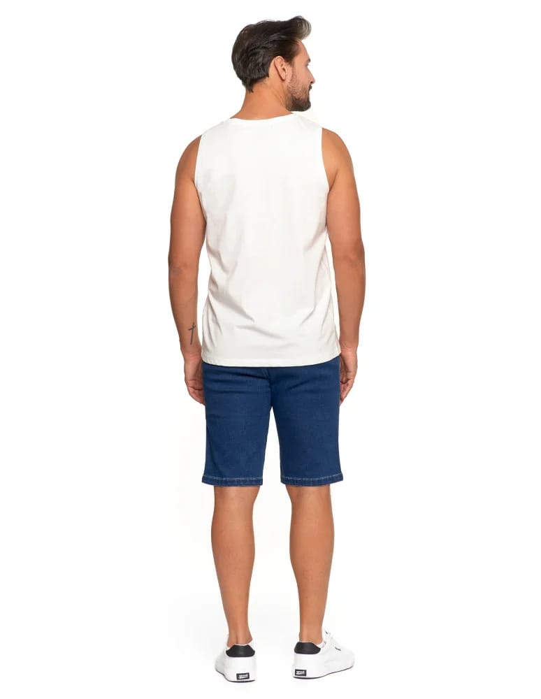 Koszulki i Tank Topy - Koszulka męska bez rękawów bawełniana tank top z nadrukiem BIAŁY - produkt moraj.pl 3