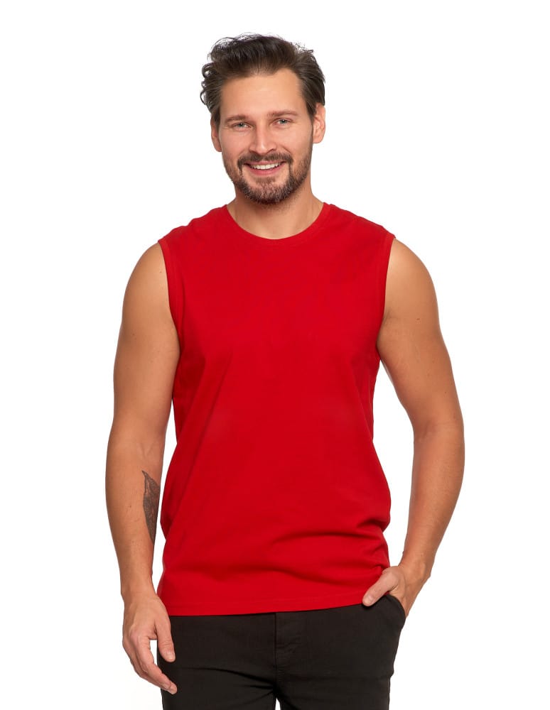 Koszulka męska tank top bez rękawów CZERWONY
