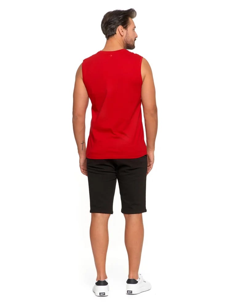 Koszulki i Tank Topy - Koszulka męska tank top bez rękawów CZERWONY - produkt moraj.pl 3