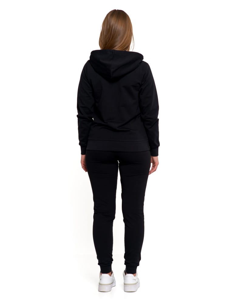 Bluzy damskie - Bluza damska dresowa z kapturem i zamkiem CZARNY  - produkt moraj.pl 6