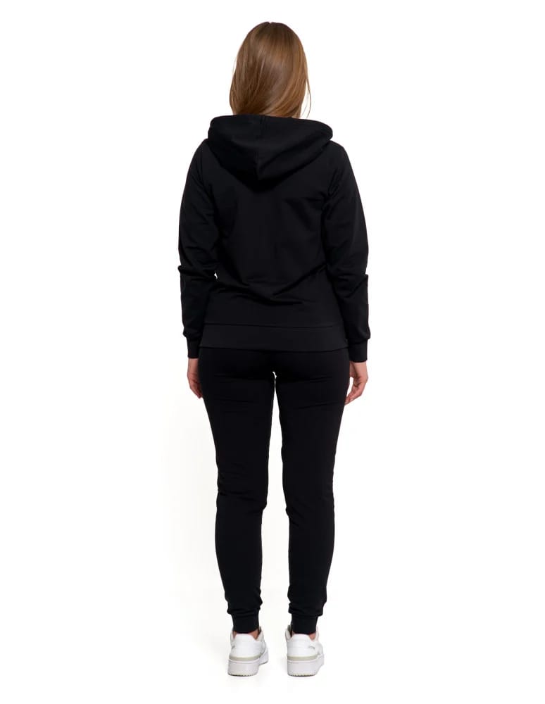 Bluzy damskie - Bluza damska dresowa z kapturem i zamkiem CZARNY  - produkt moraj.pl 6
