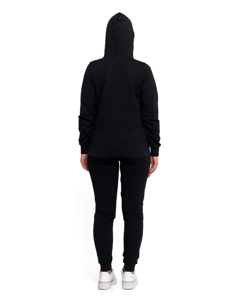 Bluzy damskie - Bluza damska dresowa z kapturem i zamkiem CZARNY  - produkt moraj.pl 10