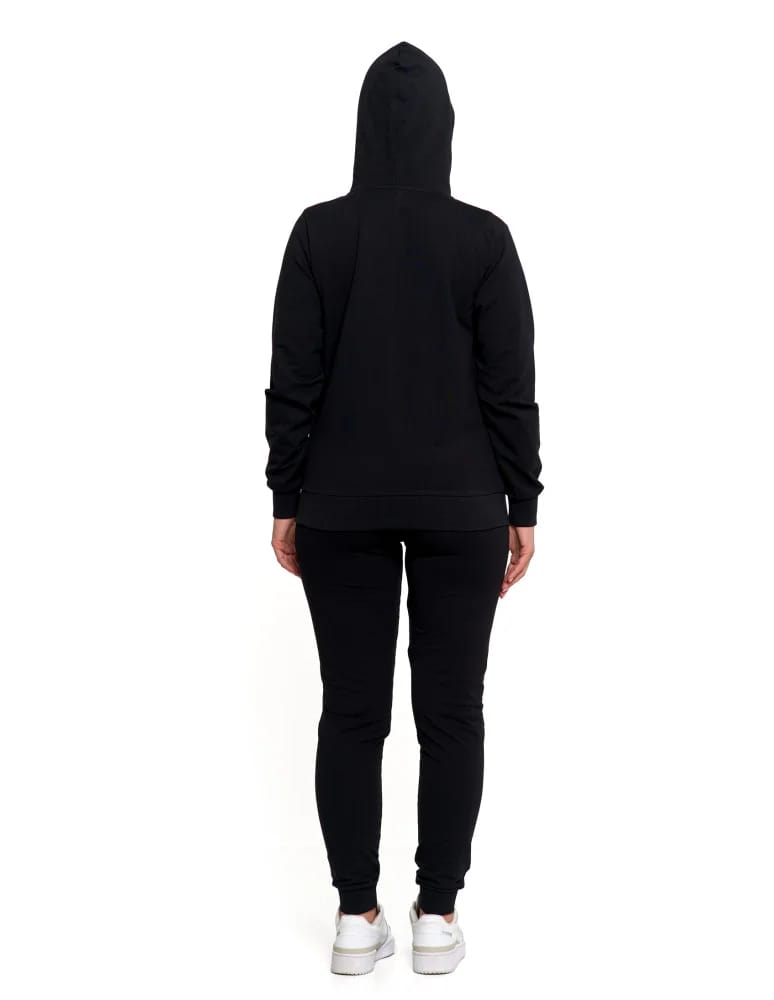 Bluzy damskie - Bluza damska dresowa z kapturem i zamkiem CZARNY  - produkt moraj.pl 10